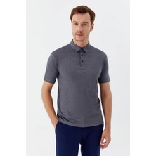 Sabri Özel Erkek Gri Normal Kesim Regular Fit Pamuklu Pike Polo Yaka Tişört
