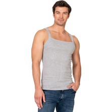 Özkan Underwear Özkan 12458 Erkek %100 Pamuklu Kare Yaka Ince Askılı Ribana Esnek Rahat Atlet