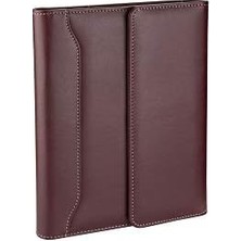 Skygo 2k 5211 Ajanda Tarihsiz Çizgili 17 x 24 cm Ajanda/defter Hesap Makineli Deri Organizer, Bordo
