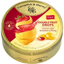 Cavendish & Harvey Double Fruit Drops (Limon & Çilek) 175 gr *1'li