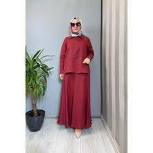 Miss Dalida Etek-Gömlek Keten Takım Kırmızı 2262258-2266255
