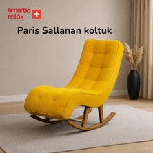 Smarto Relax Dinlenme Koltuğu  –, Sallanan Ergonomik, Teddy Kumaş, Modern Dekoratif Tekli Koltuk (Salon/oturma Odası) (Sarı)