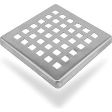 Krom Yer Süzgeci Kare Gider Kapağı 10CMX10CM Paslanmaz Çelik Banyo Duş Yer Sifonu Izgaralı Kapak