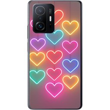 Le Balvo Xiaomi Mi 11 T-11 T Pro Uyumlu Neon Kalpler Baskılı Silikon Kılıf