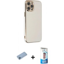 İlk El Grup Pilelistore™ iPhone 12 Pro Max Kılıf Yankı Serisi - Siyah 5d Eko Cam Ekran Koruyucu + Shine Kamera Lens Koruma Cam - Mı