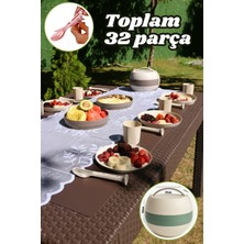Reoona Piknik Seti 32 Parça Piknik Seti – Silindir Çantalı | Kamp, Plaj, Bahçe, Doğa Yürüyüşü