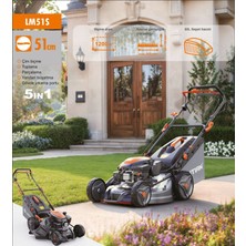 Lutian LM51S - 51CM Benzinli Şanzımanlı Çim Biçme Kesme Makinası 60 Litre