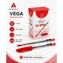 Adel Vega 50'li Kutu Siyah Tükenmez Kalem - 0.7 mm Profesyonel Yazım Seti - Iş Yerleri Için Dev Avantaj Paketi - Mnb Ofis