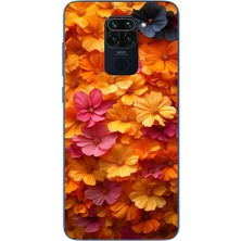 Le Balvo Redmi Note 9 Uyumlu Sarı Pembe Çiçekler Baskılı Silikon Kılıf