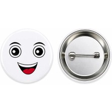 Awesome Face Epic Gülen Yüz Metal Buton Rozet Broş-Çanta Aksesuar-Yaka Iğnesi (44MM) 1 Adet