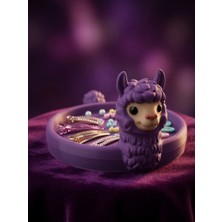 My Craft 3D Lama Figürlü Yuvarlak Takı ve Toka Organizer – Alpaka Koyun Kuzu Tasarımlı Masaüstü Aksesuar Tepsisi, Klips, Küpe, Yüzük ve Boncuk Düzenleyici