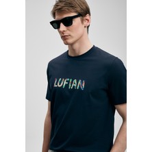 Lufian Surge Modern Grafik Tişört Lacivert