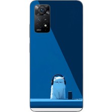 Le Balvo Redmi Note 11E Uyumlu Kulaklı Kedi Baskılı Silikon Kılıf