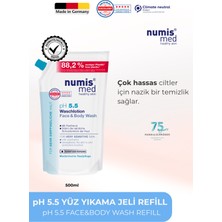 Numis Med Ph 5.5 Yüz ve Vücut Yıkama Jeli 500 ml Refill – Hassas Ciltler Için Nazik ve Nem Destekleyici Temizlik