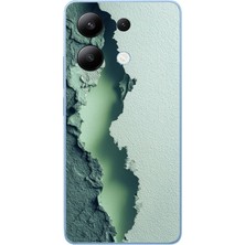 Le Balvo Redmi Note 13 4g Uyumlu Koyu Yeşil Izler Baskılı Silikon Kılıf