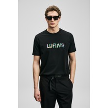 Lufian Surge Modern Grafik Tişört Siyah