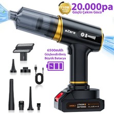 TKÇ Ezere ST-6609C 20000PA Güçlü Dijital Göstergeli Vakumlu Kablosuz Üflemeli Araç Süpürgesi-(57