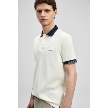 Lufian Hold Smart Erkek Polo Tişört Kırık Beyaz