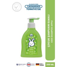 Sanosan Kids Elma Özlü Çocuk Şampuanı 200 ml - Doğal Süt Proteinli Göz Yakmayan Kolay Tarama ve Ferahlatıcı Bakım