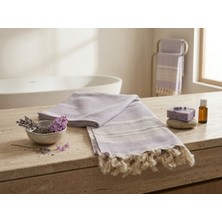 Ludia %100 Pamuk Balıksırtı Desenli Pestemal Havlu 98X185 cm Plaj,banyo ve Spa Havlusu