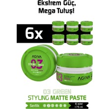 Agiva Green Mat ve Doğal Görünüm Sağlayan Wax - 175ML-6 Lı Set