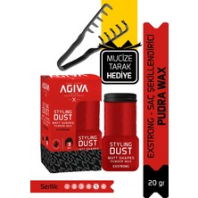 Agiva Saç Şekillendirici Pudra Wax Exstrong-03 20 gr Yüksek Tutuculuk ve Hacim Veren Mucize Tarak Hediyeli