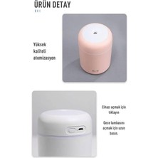 Skygo Hava Nemlendirici H2O Humidifier Ortam Nemlendirici Işıklı Buhar Makinesi Aroma Difüzörlü Araç Içi, Oda Nemlendirici (Karışık Renk Beyaz, Gri, Pembe)