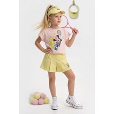 Miniğimin Cicileri Mnn Baskılı Tenis Şapkalı 3’lü Kız Çocuk Takım - Sarı