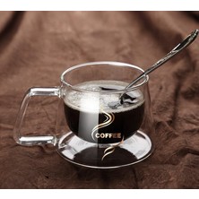 Skygo Çift Camlı Katmanlı Çift Cidarlı Coffee Kupa Fincan 200 ml