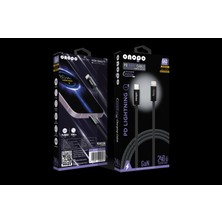 Onopo 240W Gan Destekli Pd Lightning Hızlı Şarj Kablosu - Kırılmaya Dayanıklı Örgü Halat
