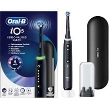 Skygo Oral-B Io5 Mat Siyah Şarjlı/elektrikli Diş Fırçası, 1 Fırça Başlığı, Uzun Ömürlü Pil, Premium Seyahat Kabı
