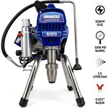 Branzeg Havalı Boya Makinesi 1300W 3300 Psi Bar 0.021 Başlık