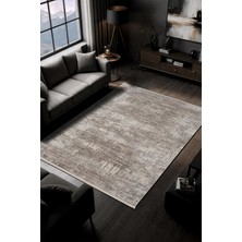 Karmen Halı Fabay CT026A Vizon Halı Modern Desenli Pamuk Taban Salon Halısı Yatak Odası Koridor