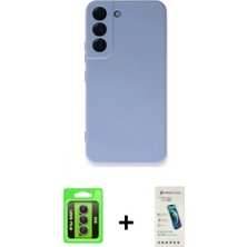 Pileli Store Pilelistore™ Galaxy S23 Kılıf Ahenk Serisi - Şeffaf Pasifik Cam Ekran Koruyucu + Raze Metal Kamera Lens - Mr