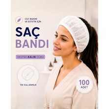 White Guard Limited Edition Tek Kullanımlık Kozmetik Saç Bandı , Beyaz , Lastikli , 50 Gsm , Nonwoven