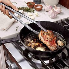 Skygo Barbekü Mangal Izgara Maşası, Uzun Maşa,paslanmaz Çelik, Silikon, 35 cm