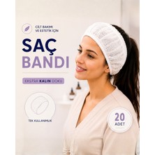 White Guard Limited Edition Tek Kullanımlık Kozmetik Saç Bandı , Beyaz , Lastikli , 50 Gsm , Nonwoven