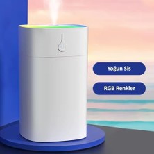 Skygo H2O Humidifier 400ML, Ultrasonik Hava Nemlendirici ve Aroma Difüzörü, Etkili Buhar Makinesi (Beyaz)