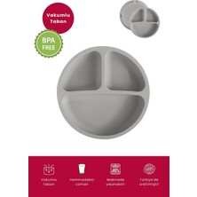 Bebekevi Silikon Bebek Tabağı Vakumlu Bölmeli Silikon Bebek Mama Tabağı – Bpa Free