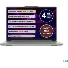 Lenovo Ideapad Slım 5 16IMH10 Intel Core™ Ultra 9 185H 32GB 1 Tb SSD Freedos 16" 83V70057TR Taşınabilirbilgisayar