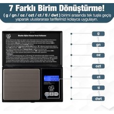 Skygo Dijital Cep Tartısı - 500G Kapasite, 0.01G Hassasiyet, 7 Ölçü Birimi, Dara Fonksiyonu, Büyük Ekran, Otomatik Kapanma