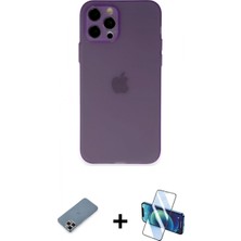 Pileli Store Pilelistore™ iPhone 12 Pro Kılıf Atlas Minimal Prime - Siyah 3D Antistatik Seramik Nano Ekran Koruyucu + Metal Kamera Lens Koruma Cam - Mr