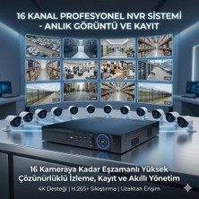 16 Kanallı Ip 8 Mp Nvr (Network Video Recorder) Kayıt Cihazı