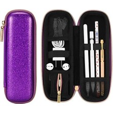 Skygo Comfyable Pencil Için Kalem Tutucu Kalem Kutusu, Kalem Aksesuarları Elastik Kayış Kol Koruyucu Taşıma Çantası USB Kablosu Airpods File Cepli Airpods, Mor Glitter