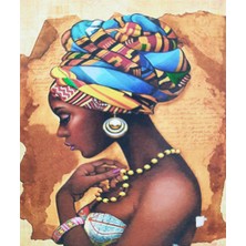 Hi Stone 5d Elmas Taş Işleme Kiti 40X50 cm Afrikalı Kadın Desen