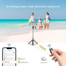 Skygo ® Bluetooth Uzaktan Kumandalı Selfie Çubuğu – Paslanmaz Çelik Gövde, 70 cm Uzayabilir, Ios & Uyumlu, Kablosuz Uzaktan Deklanşörlü Telefon Tripodu