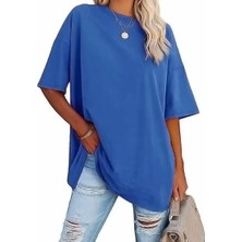 Nigrum Pardus Nıgrum Pardus Yeni Sezon Düz Renk %100 Pamuk Oversize Büyük Beden Kadın Basıc T-Shirt