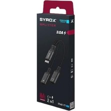 Skygo 3.0A Type-C/type-C/type-C Dönüştürücü Kulaklık Şarj Dönüştürücü Hasır Kablolu (DT40T-TT | Typec)