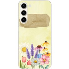 TechTree Samsung Galaxy S25 Plus Uyumlu Sulu Boya Dokulu Vazoda Çiçek Desenli Baskılı Silikon Kılıf