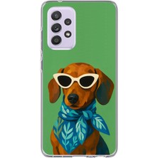 TechTree Samsung Galaxy A72 Uyumlu Cool Dachshund Köpek Baskılı Silikon Kılıf